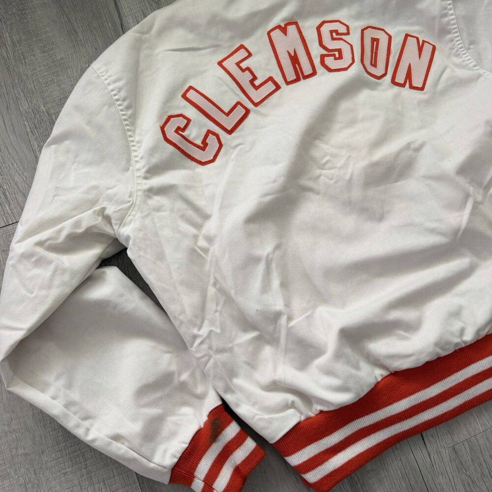 Vintage 1980s Cliff Engle Clemson Varsity Jacket Large Made in USA READ - Picture 10 of 14